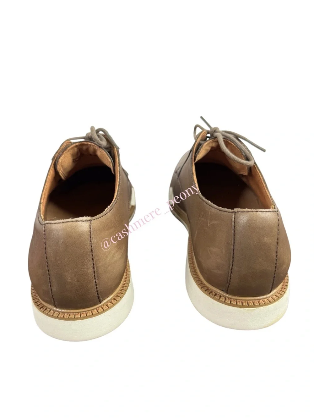 Cole Haan Mens Great Jones Plain Smoke Brown Leather Strap Oxford Size 12